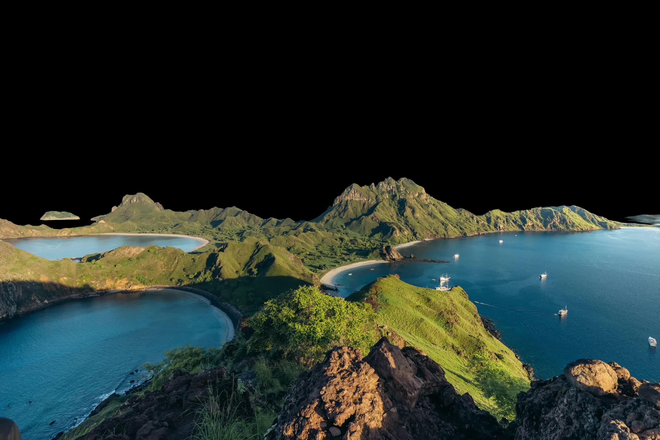 Bukit dan teluk Kepulauan Komodo